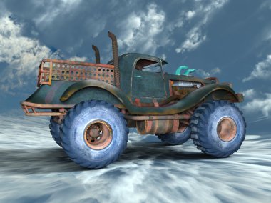 bir kamyonetin 3d cg işleme