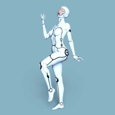 3d cg işleme bir kadın robot