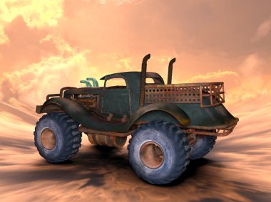 bir kamyonetin 3d cg işleme