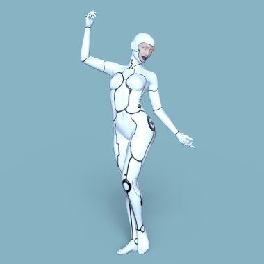3d cg işleme bir kadın robot