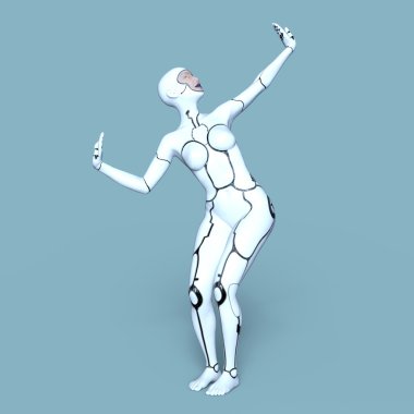 3d cg işleme bir kadın robot