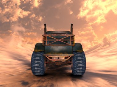 bir kamyonetin 3d cg işleme