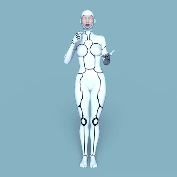 Representación 3D CG de un robot femenino — Foto de Stock