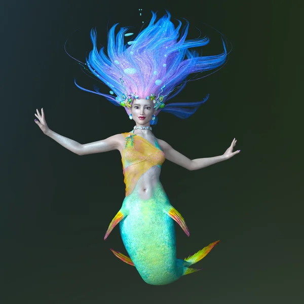 Rendering 3D CG di una sirena — Foto Stock