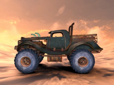 bir kamyonetin 3d cg işleme