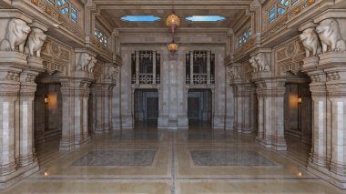 bir saray 3d cg render