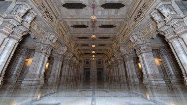 bir saray 3d cg render