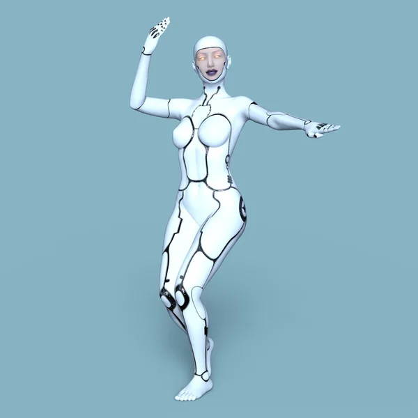 Rendering 3D CG di un robot femmina — Foto Stock