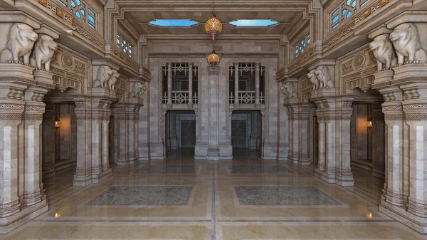 Renderowania 3D cg pałacu — Zdjęcie stockowe