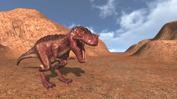 Rendering 3D CG di un dinosauro — Video Stock