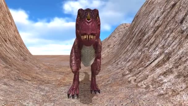 Rendering 3D CG di un dinosauro — Video Stock
