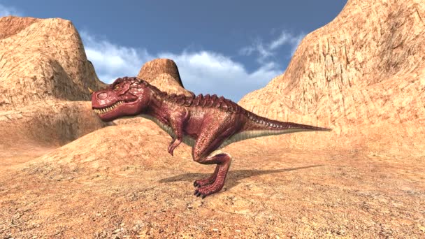 3D-cg rendering van een dinosaurus — Stockvideo