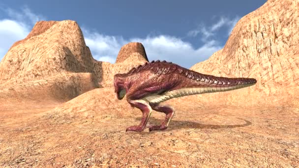 3D CG-рендеринг динозавра — стоковое видео