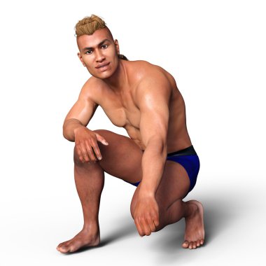 bir savaş sanatçısı 3d cg render