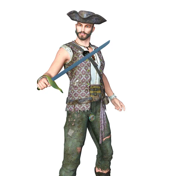 3D cg-rendering av en pirater — Stockfoto