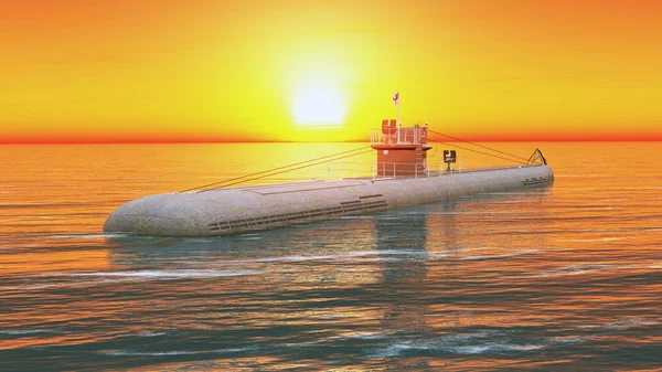 3D-cg rendering van een onderzeeër — Stockfoto
