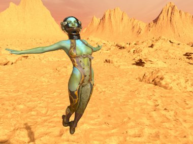 3d cg işleme süper bir kadın