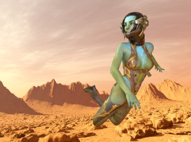 3d cg işleme süper bir kadın