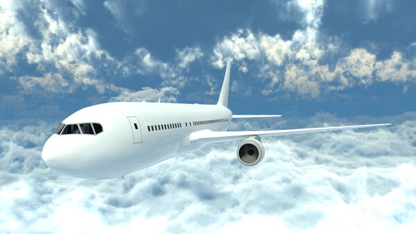 3D CG rendering of an airplane