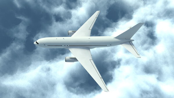 3D CG rendering of an airplane