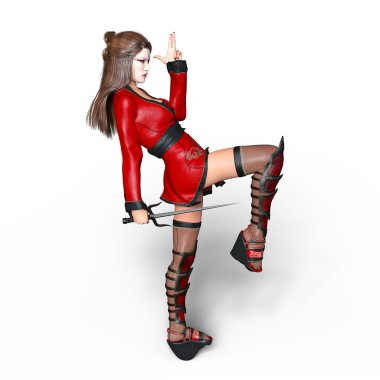 bir erkek ninja 3d cg render