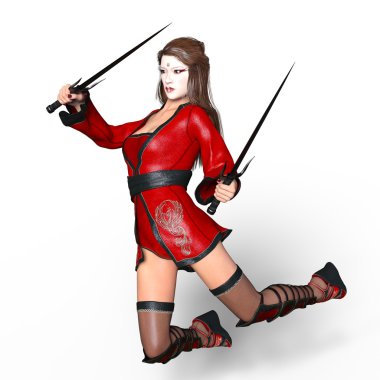 bir erkek ninja 3d cg render