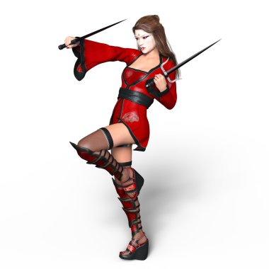 bir erkek ninja 3d cg render