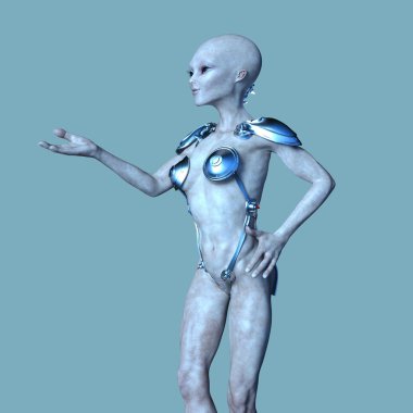 bir kadın yabancı 3d cg işleme