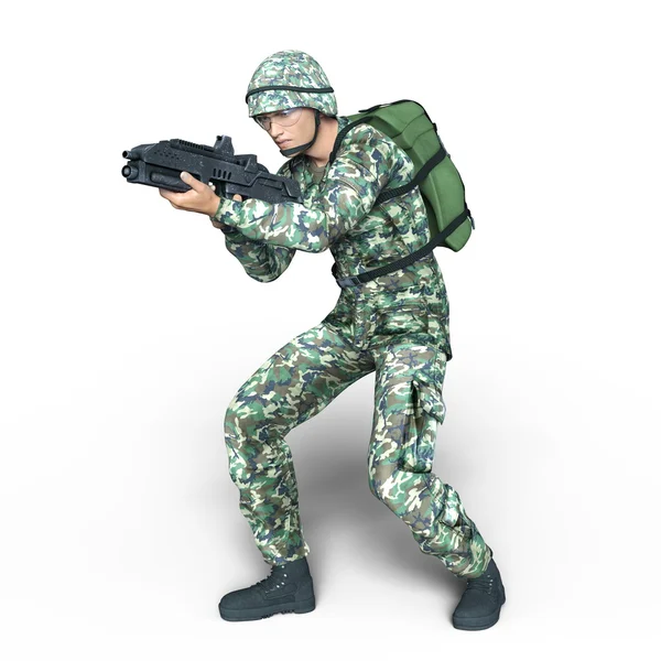 Render CG 3D dari sebuah tentara — Stok Foto