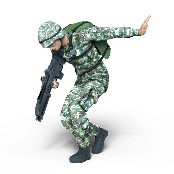 3D CG визуализация солдата — стоковое фото