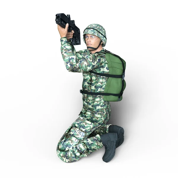 3D CG representación de un soldado — Foto de Stock