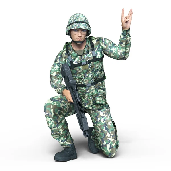 Renderowania 3D cg żołnierza — Zdjęcie stockowe