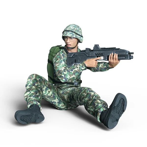 Render CG 3D dari sebuah tentara — Stok Foto