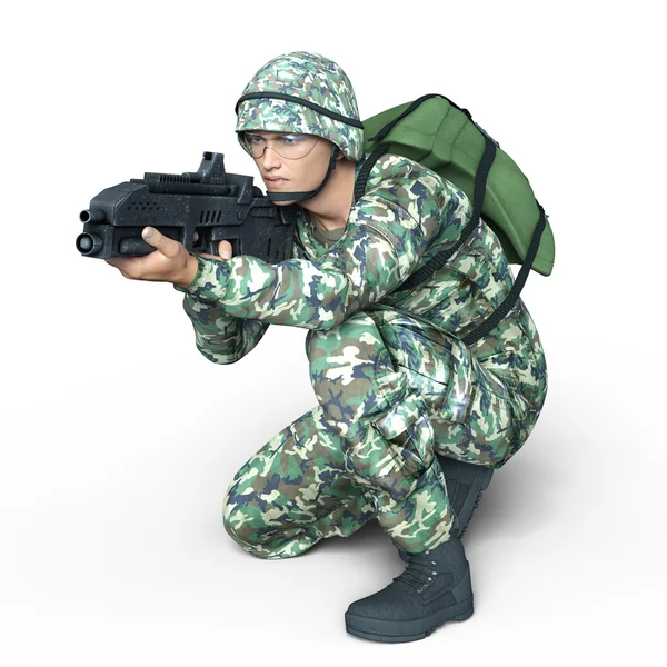 Render CG 3D dari sebuah tentara — Stok Foto