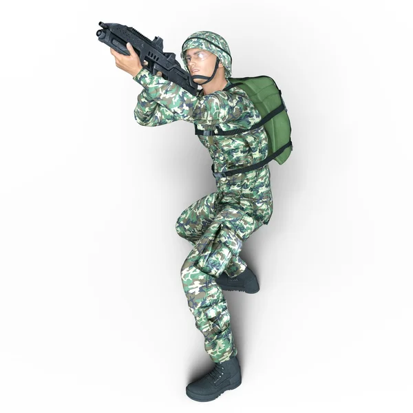 Render CG 3D dari sebuah tentara — Stok Foto