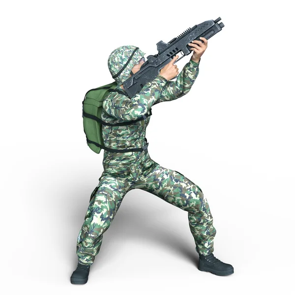 Render CG 3D dari sebuah tentara — Stok Foto