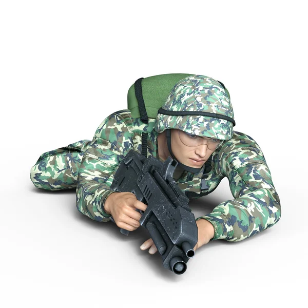 Render CG 3D dari sebuah tentara — Stok Foto