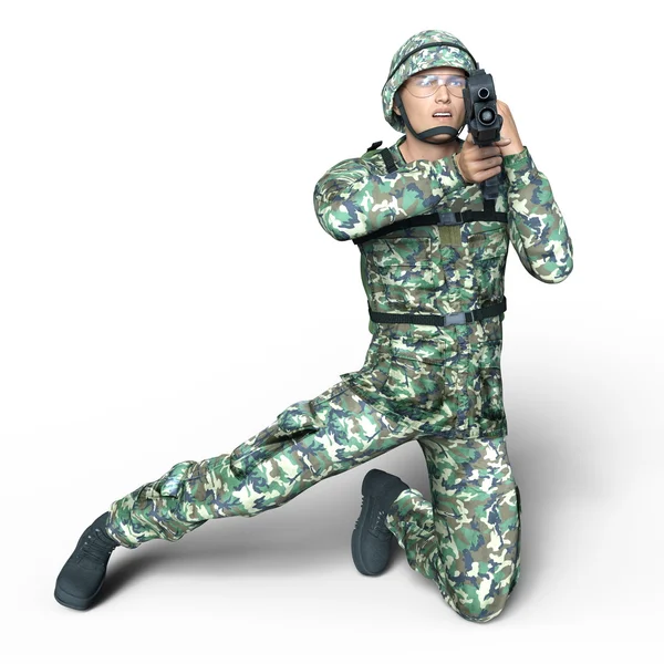 3D CG representación de un soldado — Foto de Stock