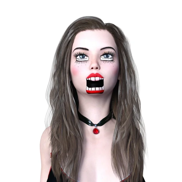 3D CG візуалізація жахів макіяжу жінки — стокове фото