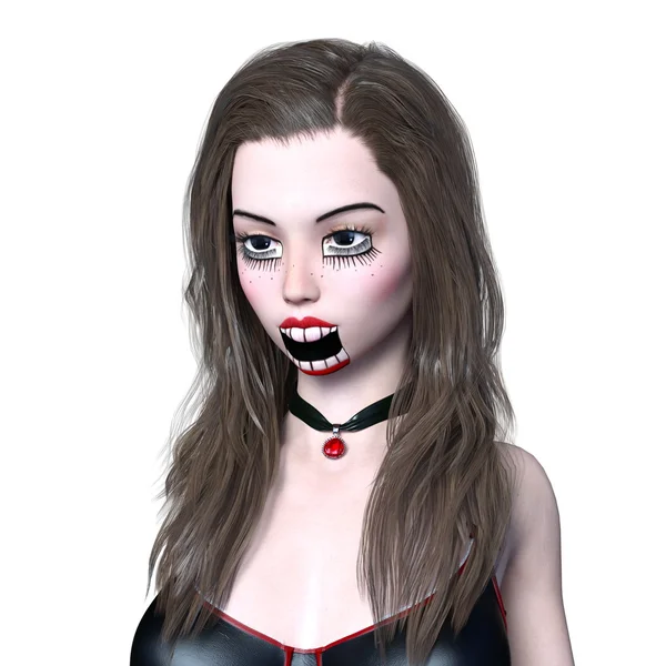 3D CG rendering of a horror makeup woman — Stock Photo, Image