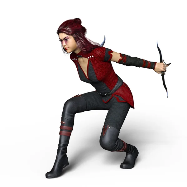 3D CG rendering of a female ninja — Stock Photo, Image