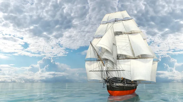 Purjehdusveneen 3D CG renderöinti — kuvapankkivalokuva