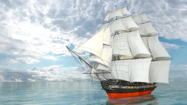 3D CG rendering of a sailing boat — Stock Photo, Image