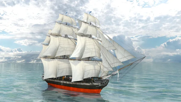 3D CG rendering of a sailing boat — Stock Photo, Image