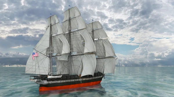 3D CG rendering of a sailing boat — Stock Photo, Image