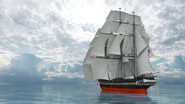 3D CG renderização de um barco à vela — Fotografia de Stock