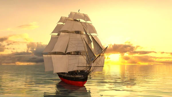 3D CG representación de un velero — Foto de Stock