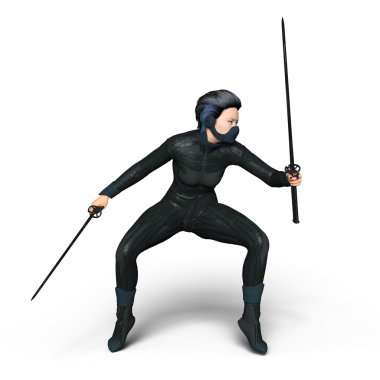 bir erkek ninja 3d cg render