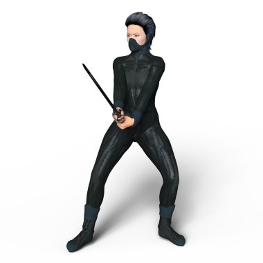 bir erkek ninja 3d cg render