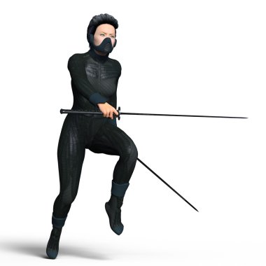 bir erkek ninja 3d cg render